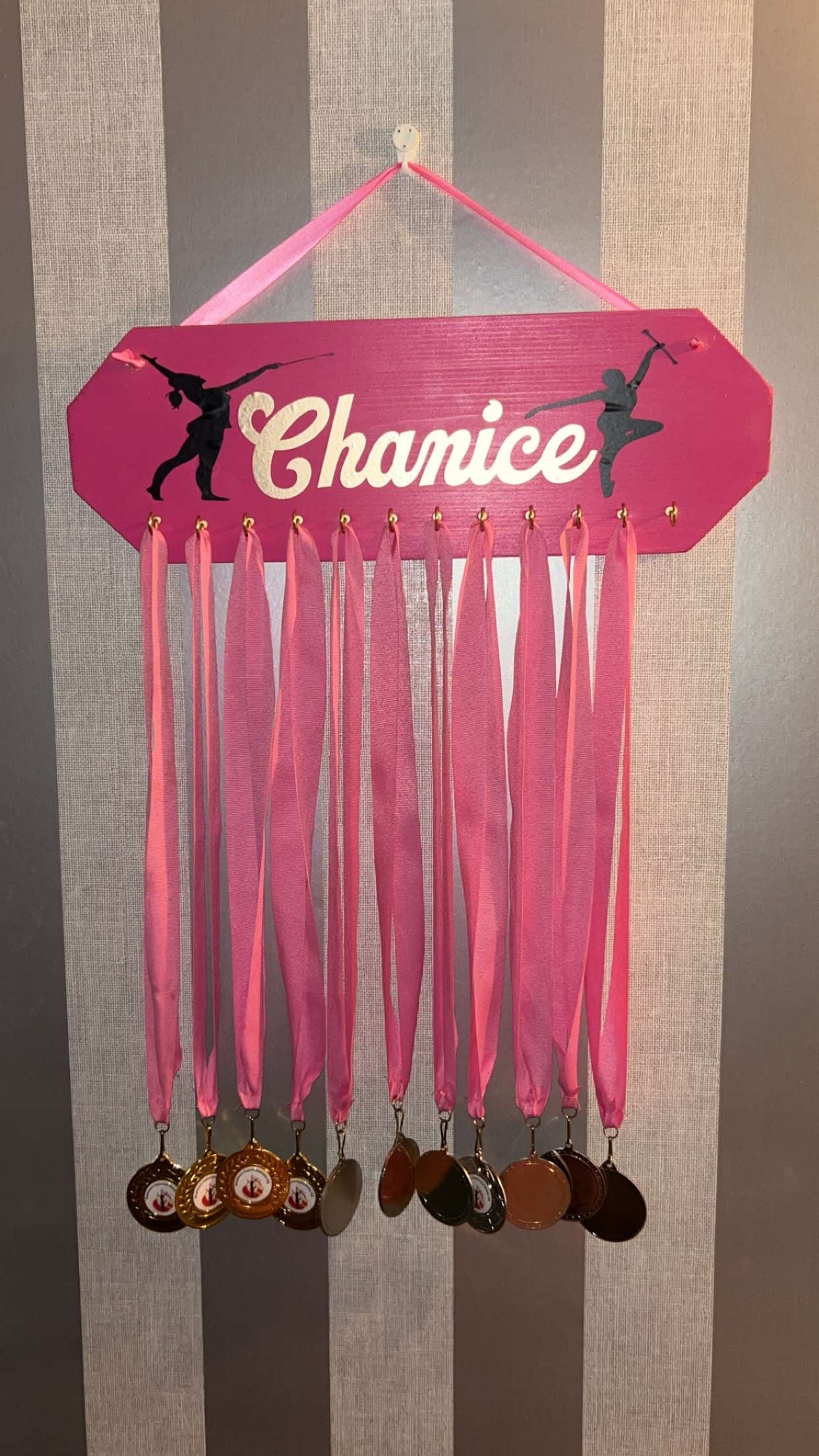 Personalised medal hangers , for any sports
